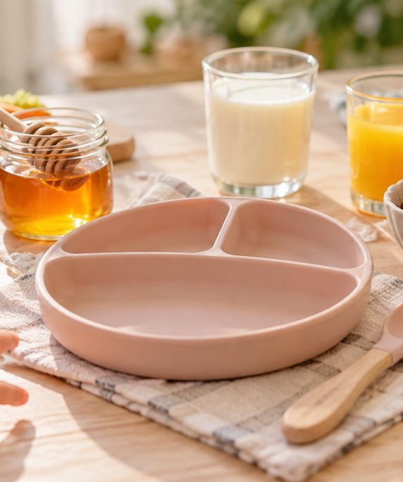 Babaetetési tányér mézzel, szőlővel, mogyoróval, tejjel és gyümölcslével